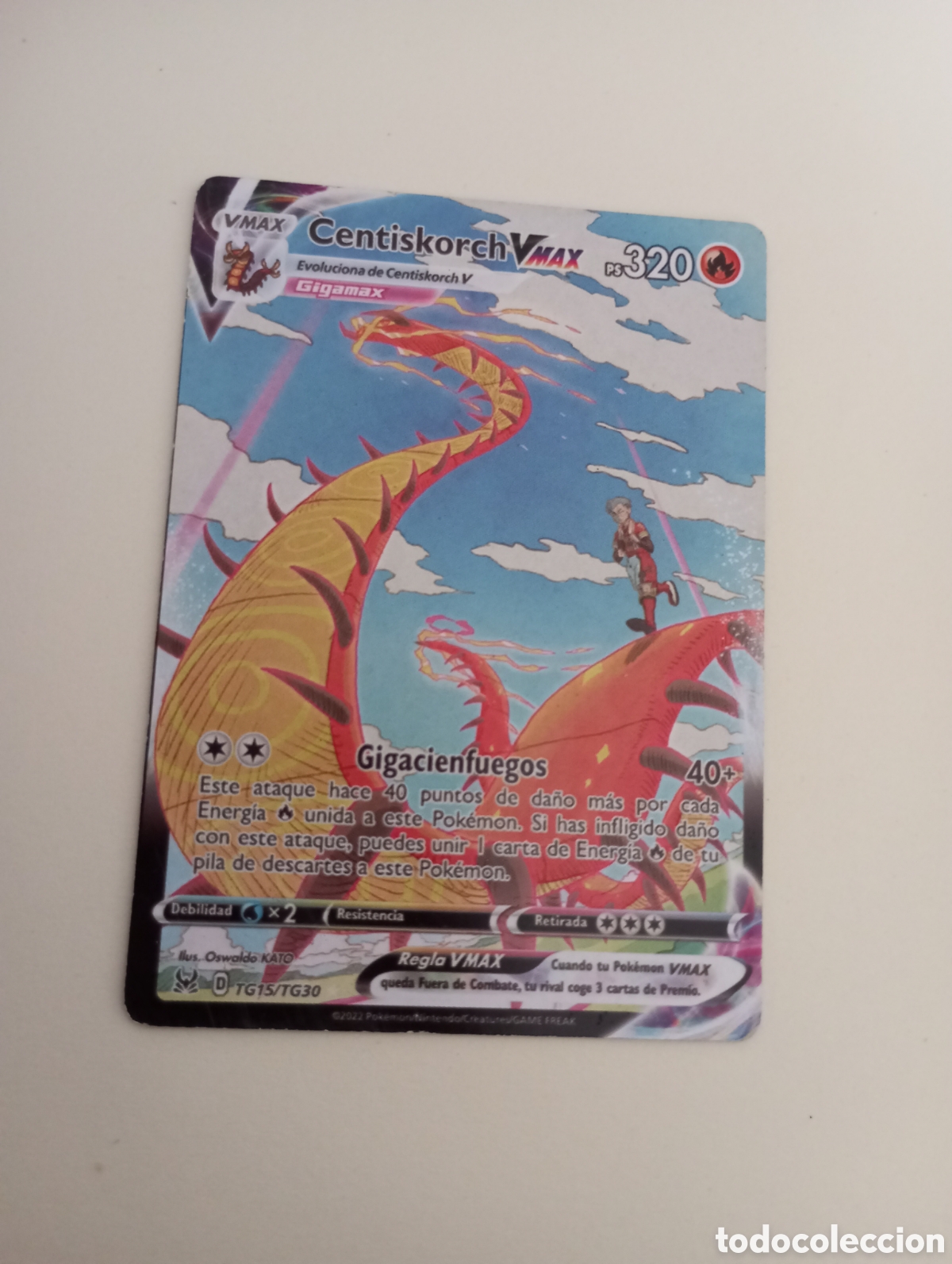 Juguetes antiguos y juegos de colecci&oacute;n: Carta Pok&eacute;mon centiskorch V Max ps 320 tg 15/tg 30