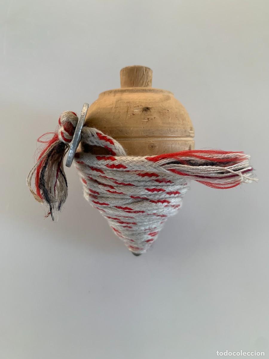 Juguetes antiguos y juegos de colecci&oacute;n: Peonza Madera Juguete Tradicional Vintage 70s