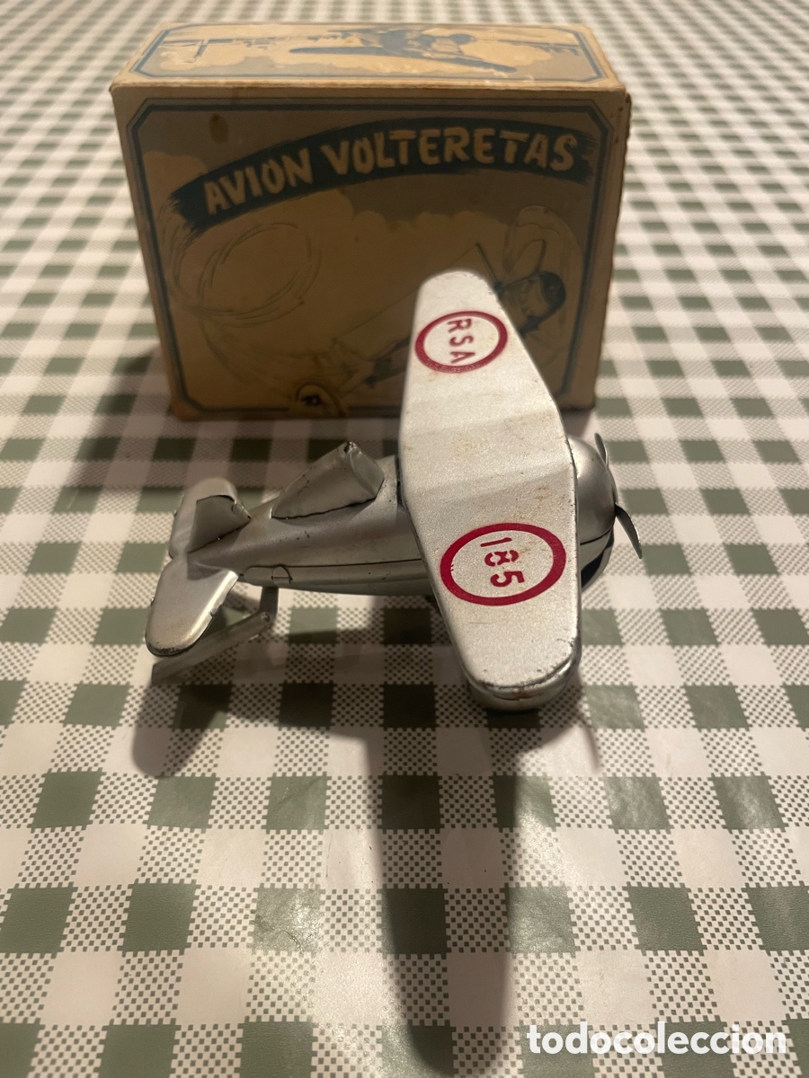 Juguetes antiguos y juegos de colecci&oacute;n: Antiguo Avi&oacute;n Volteretas N&uacute;m. 185 - Juguete de Hojalata con Caja Original (Espa&ntilde;a)