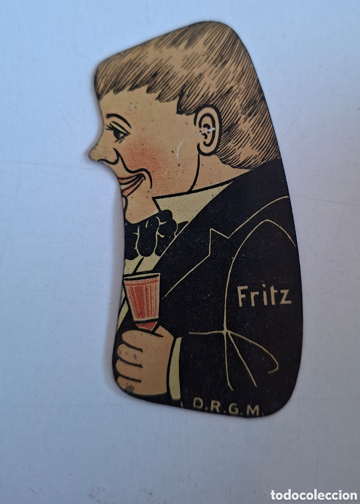 Juguetes antiguos y juegos de colecci&oacute;n: Pieza Antigua de Metal Fritz - Juguete &Oacute;ptico llusi&oacute;n Jastrow D.R.G.M. (C. 1900)