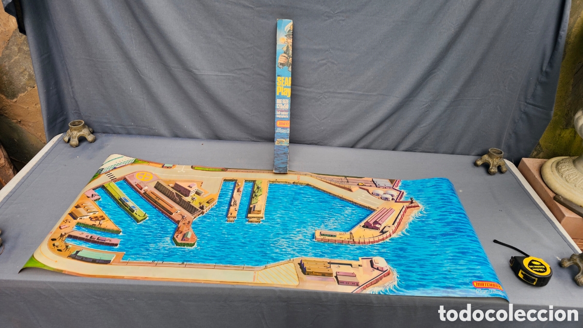 Juguetes antiguos y juegos de colecci&oacute;n: Tapete matchbox astillero naval