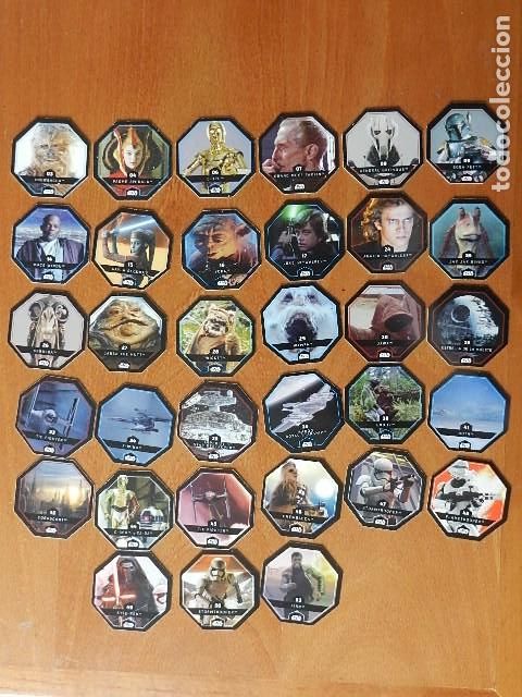 Juguetes antiguos y juegos de colecci&oacute;n: Lote 33 tazos STAR WARS SUPERMERCADO E.LECLERC TAZO La guerra de las galaxias