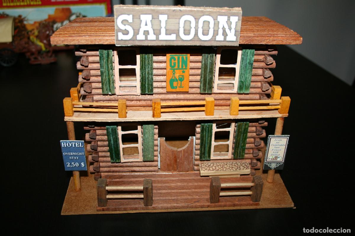 Juguetes antiguos y juegos de colecci&oacute;n: casa oeste wild west Sal&oacute;n (Saloon) - Antigua casa marca Elastolin