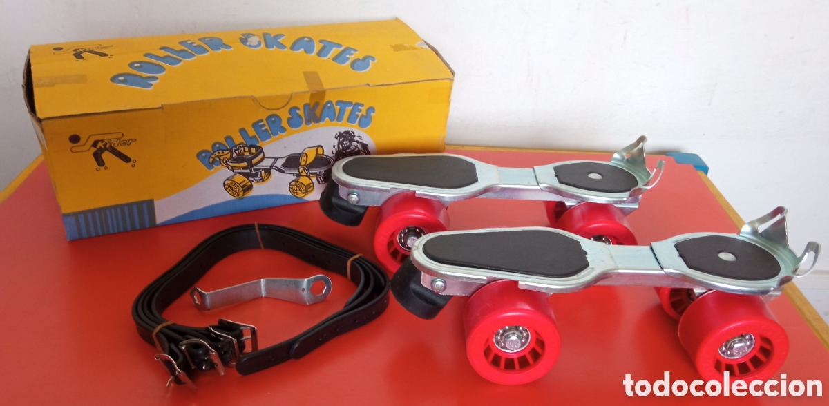 Juguetes antiguos y juegos de colecci&oacute;n: PATINES CL&Aacute;SICOS MET&Aacute;LICOS EXTENSIBLES.CODIMEX - OIARTZUN 80'S.NUEVOS EN CAJA.