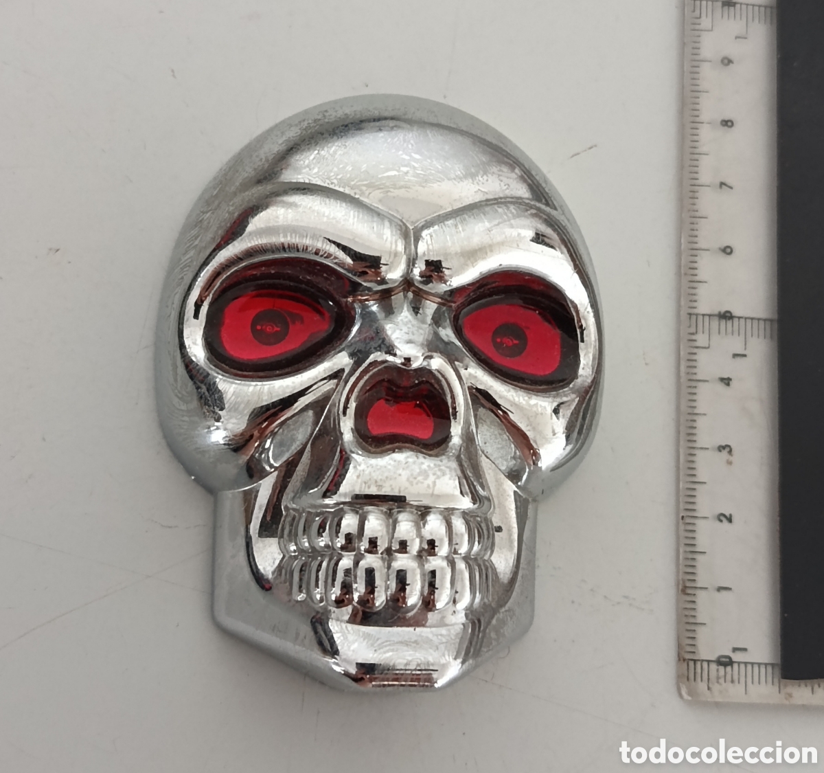 Juguetes antiguos y juegos de colecci&oacute;n: Cr&aacute;neo esqueleto calavera cromada