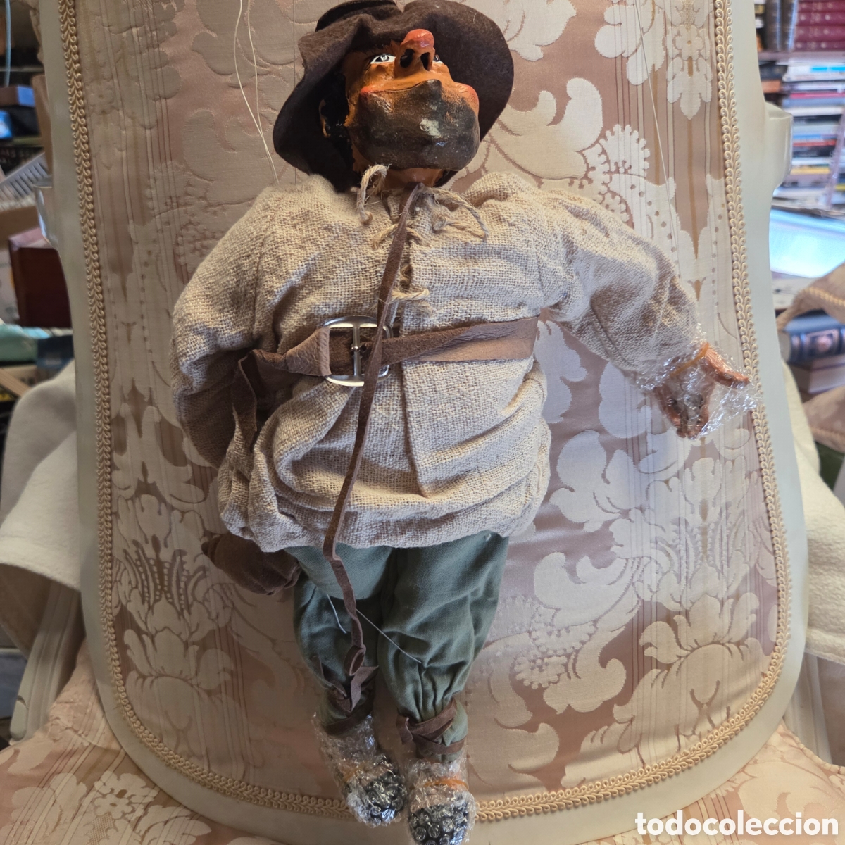 Juguetes antiguos y juegos de colecci&oacute;n: ANTIGUA MARIONETA DE SANCHO PANZA RESINA Y TELAS ARTESANAL 43 CM NUEVA EN CAJA
