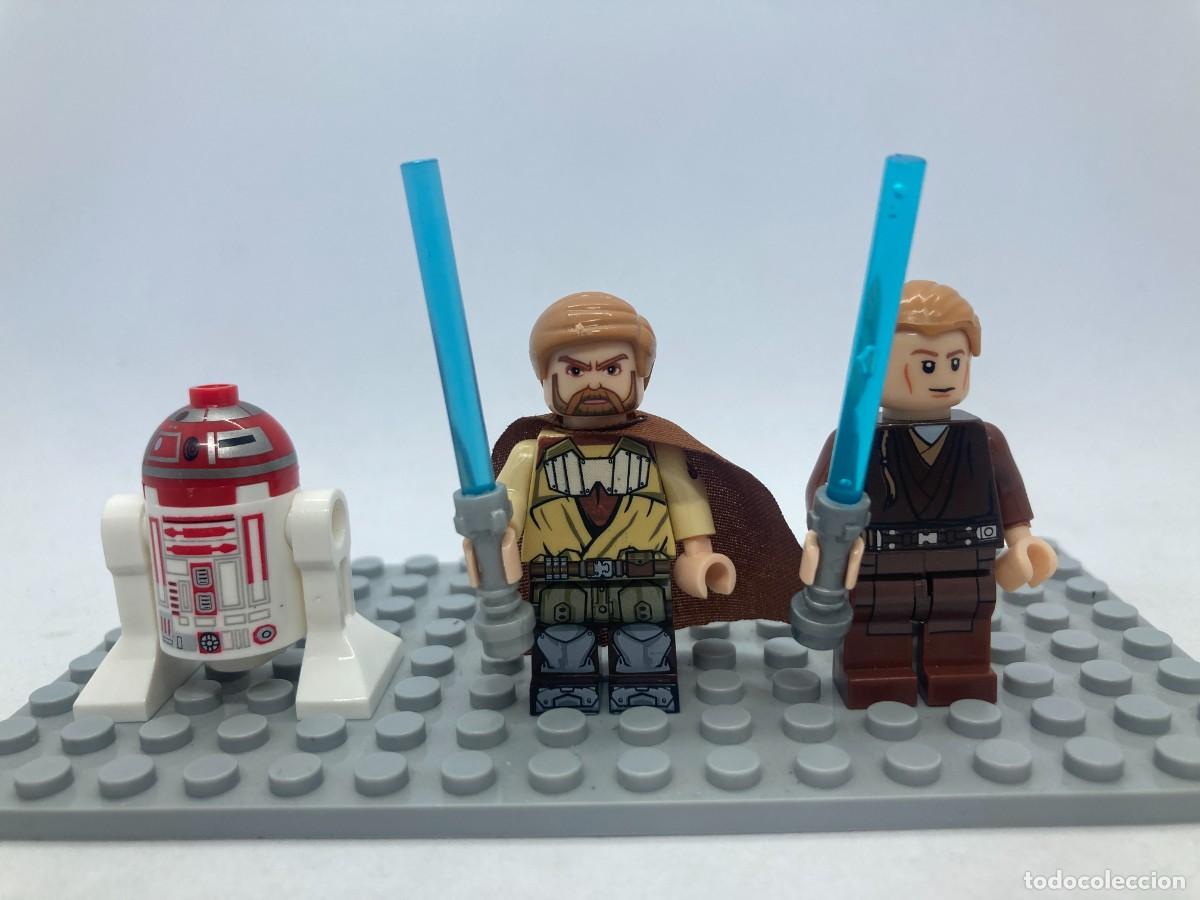 Juguetes antiguos y juegos de colecci&oacute;n: Minifiguras Star Wars Obi Wan Kenobi y Anakin Padawan y R4-P17