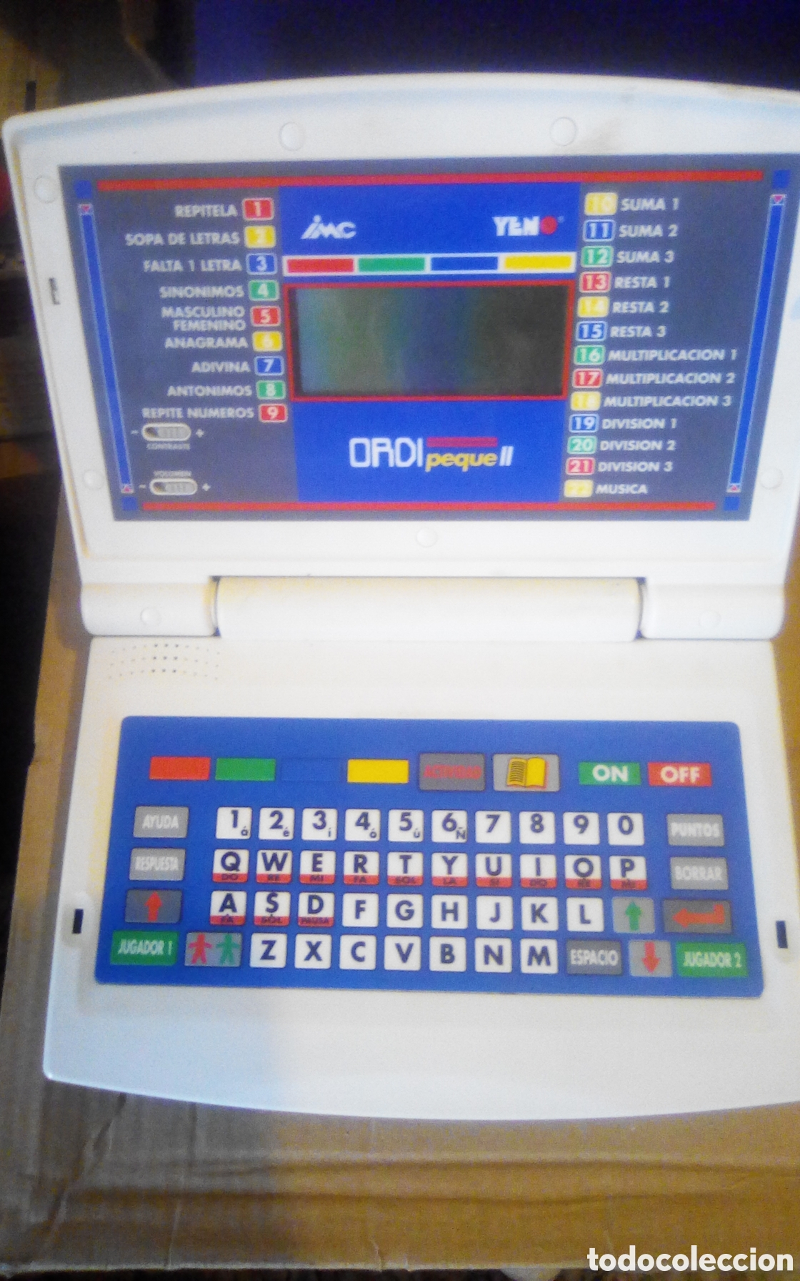 Juguetes antiguos y juegos de colecci&oacute;n: Ordenador infantil. Ordi peque II. Yeno &reg;. Funciona con 4 pilas AA or LR6 no incluidas, tambi&eacute;n con