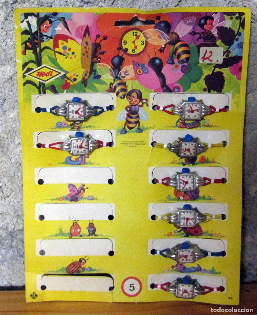 Juguetes antiguos y juegos de colecci&oacute;n: ANTIGUA PANOPLIA O EXPOSITOR RELOJES INFANTILES DE HEDI - A&Ntilde;OS 70/80