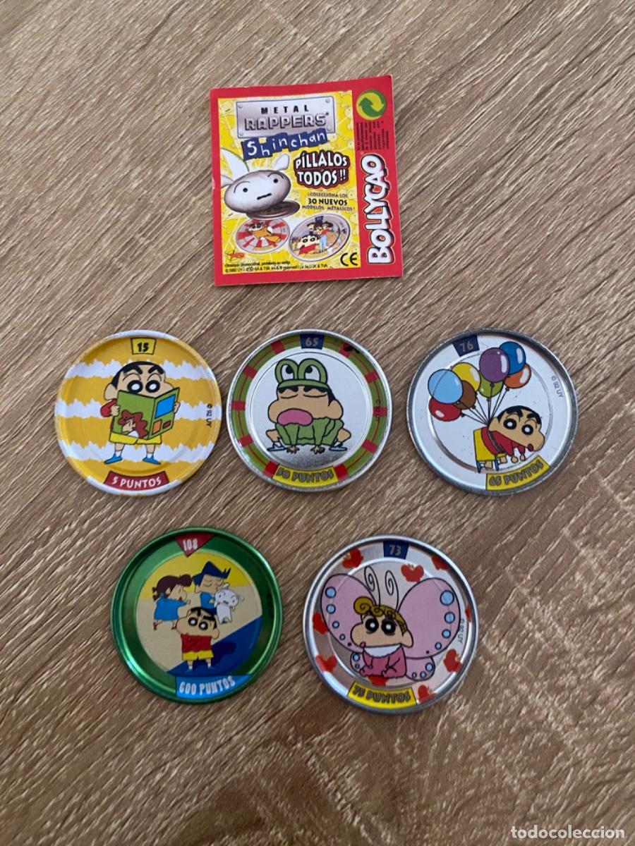 Juguetes antiguos y juegos de colecci&oacute;n: LOTE TAZOS MET&Aacute;LICOS SHIN CHAN BOLLYCAO