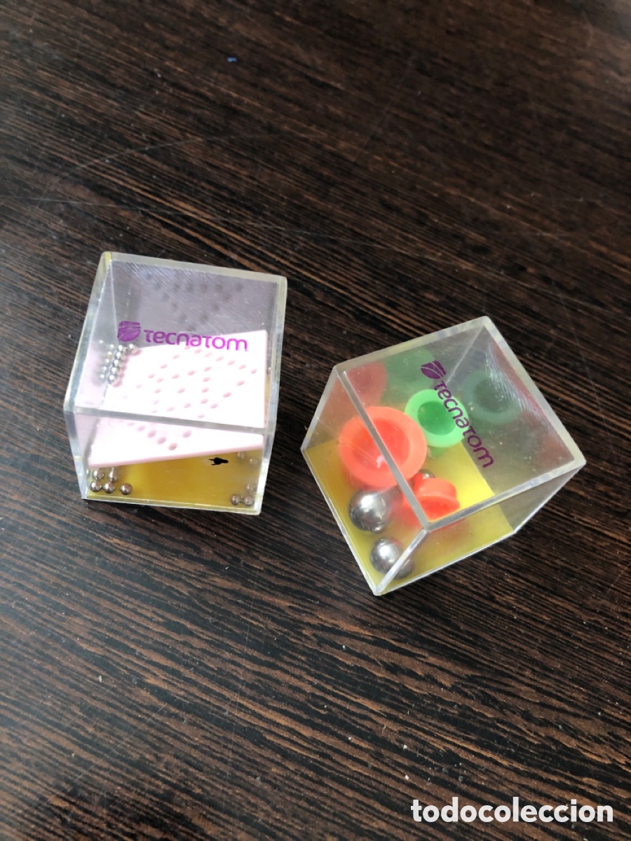 Juguetes antiguos y juegos de colecci&oacute;n: Caja metacrilato transparente dos juegos de habilidad Tecnatom