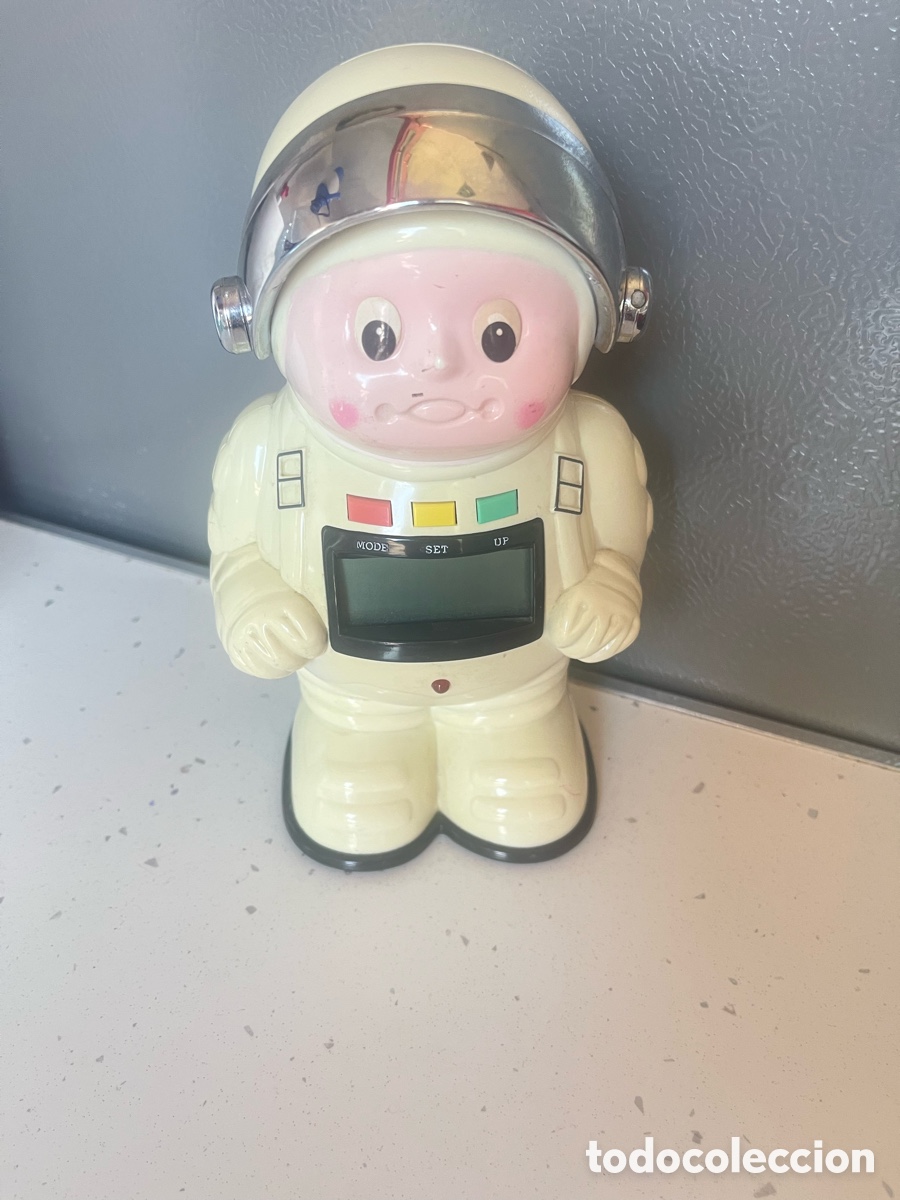 Juguetes antiguos y juegos de colecci&oacute;n: Reloj hucha astronauta Vintage, a&ntilde;o 70