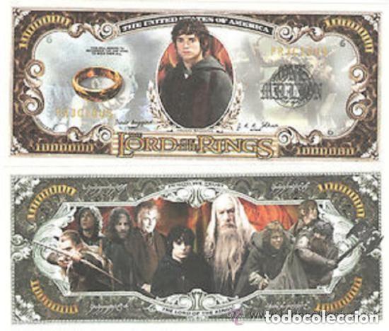 Juguetes antiguos y juegos de colecci&oacute;n: REPLICA BILLETE SE&Ntilde;OR DE LOS ANILLOS LORD OF THE RINGS Million Dollar