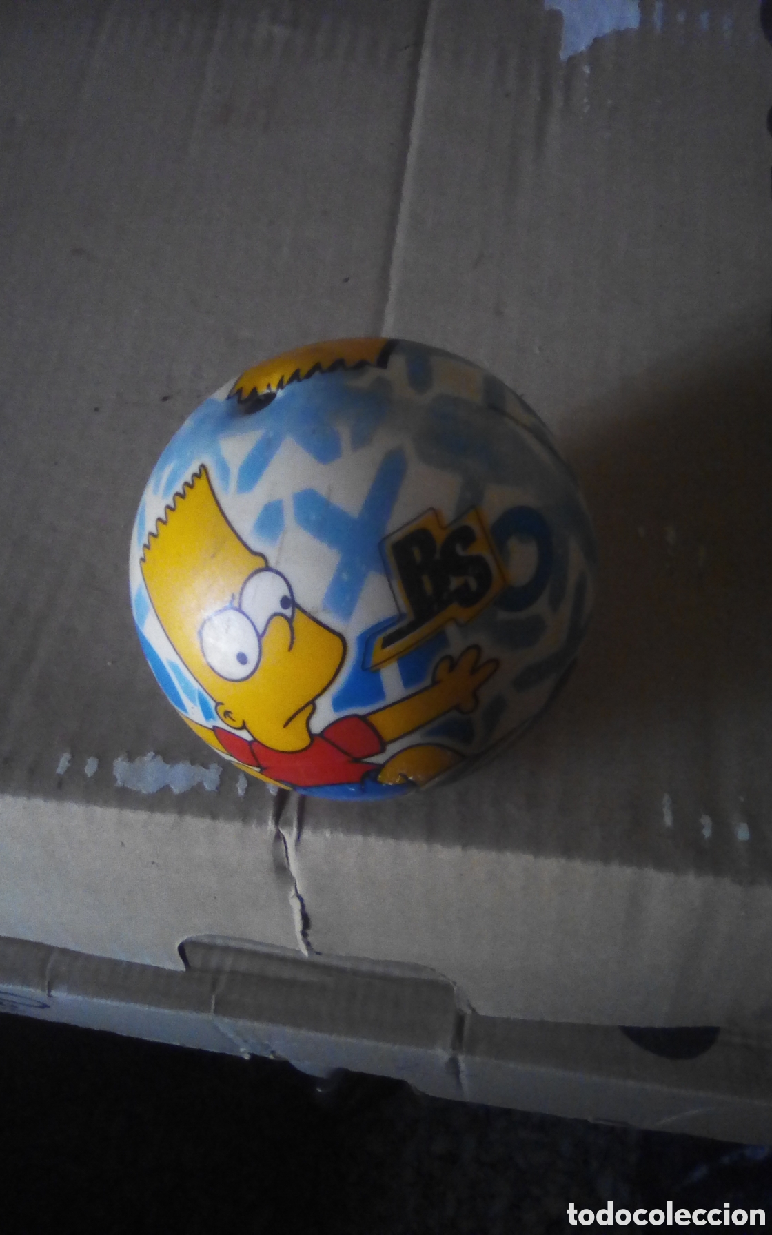 Juguetes antiguos y juegos de colecci&oacute;n: Pelota The Simpsons. Bart Simpson. Smoby Espa&ntilde;a 2003. Mide 10 cm.