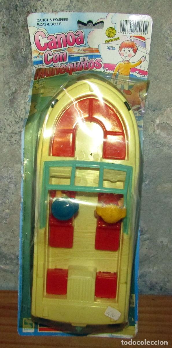 Juguetes antiguos y juegos de colecci&oacute;n: CANOA CON MU&Ntilde;EQUITOS DE SHAMBER'S - NUEVA Y EN SU BLISTER ORIGINAL - A&Ntilde;OS 70/80