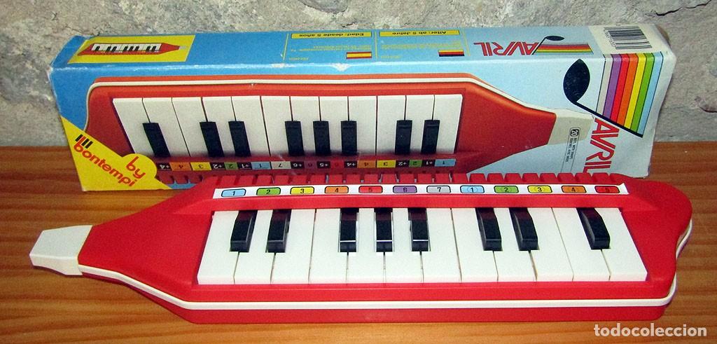 Juguetes antiguos y juegos de colecci&oacute;n: ANTIGUA FLAUTA MELODICA AVRIL DE BONTEMPI - NUEVA Y EN SU CAJA ORIGINAL - FUNCIONANDO - A&Ntilde;OS 80
