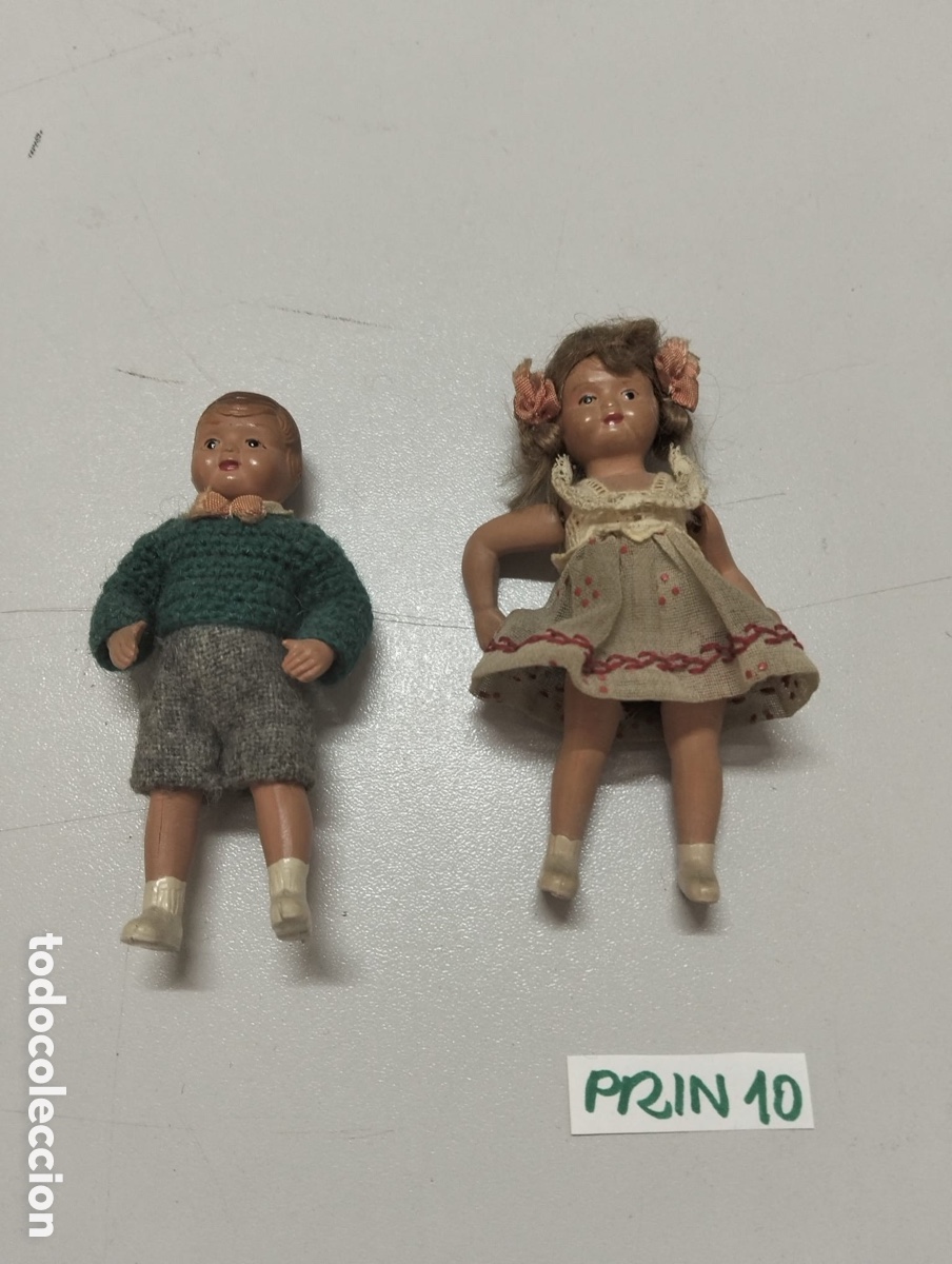 Juguetes antiguos y juegos de colecci&oacute;n: peque&ntilde;as mu&ntilde;ecas antiguas de celuloide o composici&oacute;n de la primera mitad del siglo XX