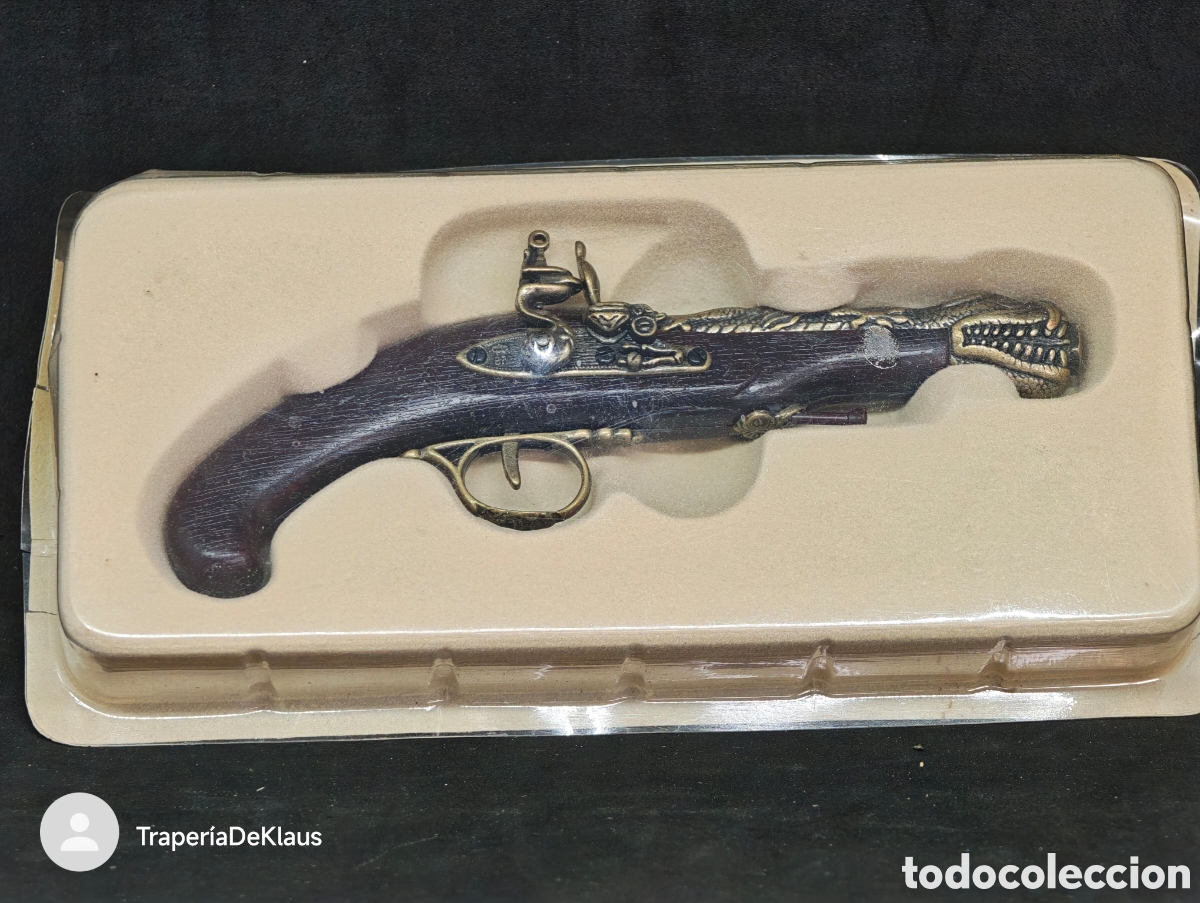 Juguetes antiguos y juegos de colecci&oacute;n: pistola decorativa - de chispa - replica miniatura- car08