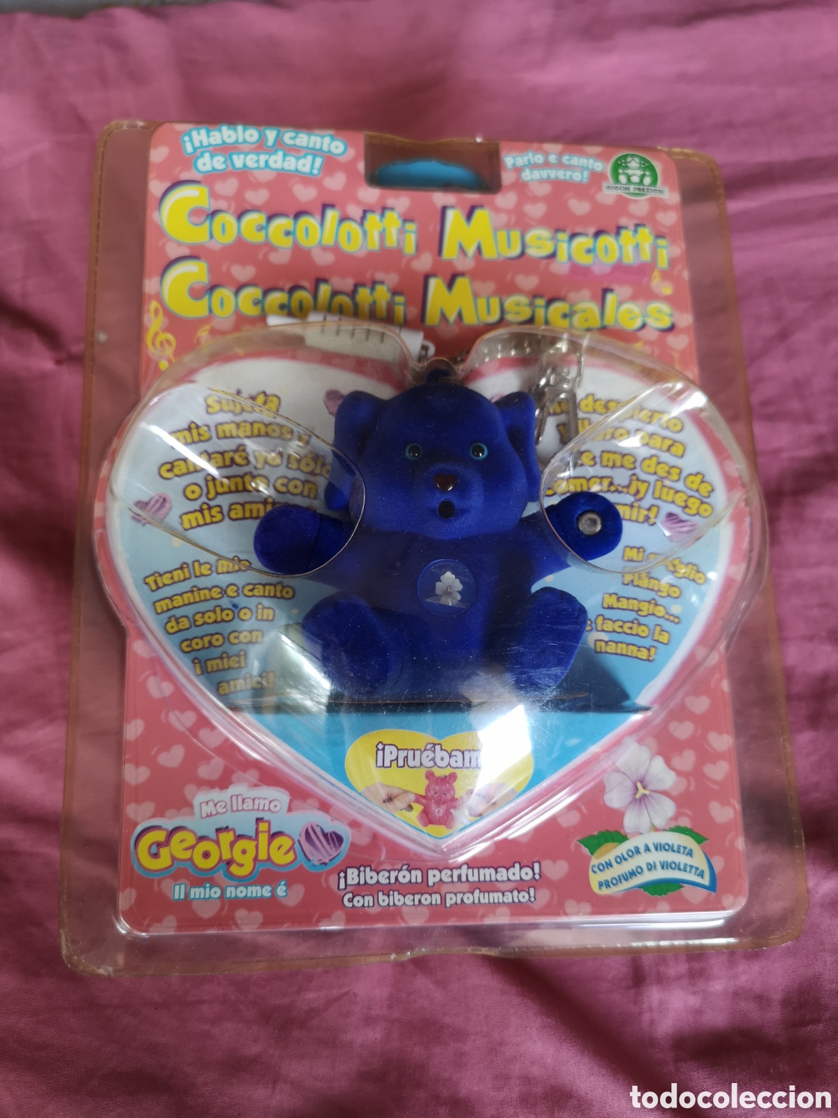 Juguetes antiguos y juegos de colecci&oacute;n: Coccolotti Musical GEORGIE. Azul. FUNCIONA BIEN. BLISTER ABIERTO. Giochi Preziosi. &iquest;A&ntilde;os 90?