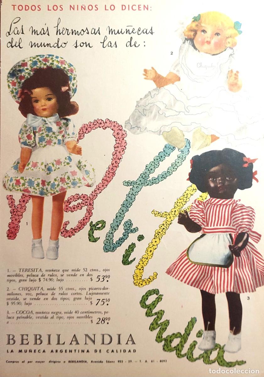 Juguetes antiguos y juegos de colecci&oacute;n: ANTIGUO LOTE DE 2 LAMINAS DE PUBLICIDAD MU&Ntilde;ECAS ( BEBELANDIA ) A&Ntilde;OS 40