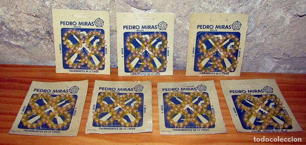 Juguetes antiguos y juegos de colecci&oacute;n: LOTE DE 7 BLISTERS DE FULMINANTES PEDRO MIRAS - A&Ntilde;OS 70/80