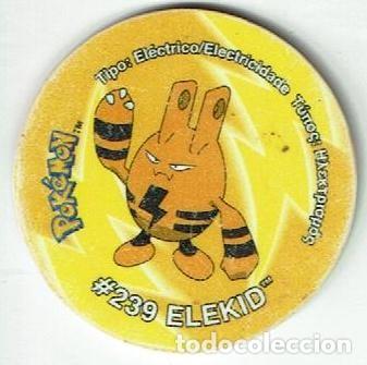 Juguetes antiguos y juegos de colecci&oacute;n: COLECCI&Oacute;N TAZOS SNACKS MATUTANO NINTENDO POK&Eacute;MON TAZO 3 CAPS POGS N&Uacute;MERO 152 #239 ELEKID A&Ntilde;O 2001