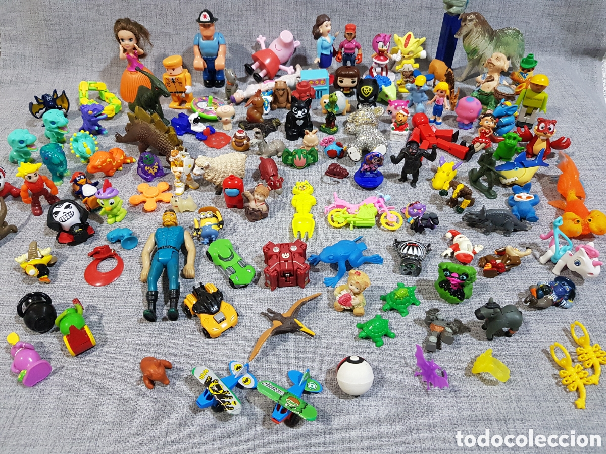 Juguetes antiguos y juegos de colecci&oacute;n: JUGUETES VARIADOS (KINDER, MU&Ntilde;ECAS, ANIMALES, AVIOBES, COCHES, PEZ, PEONZA, DINOSAURIOS, SONIC...)