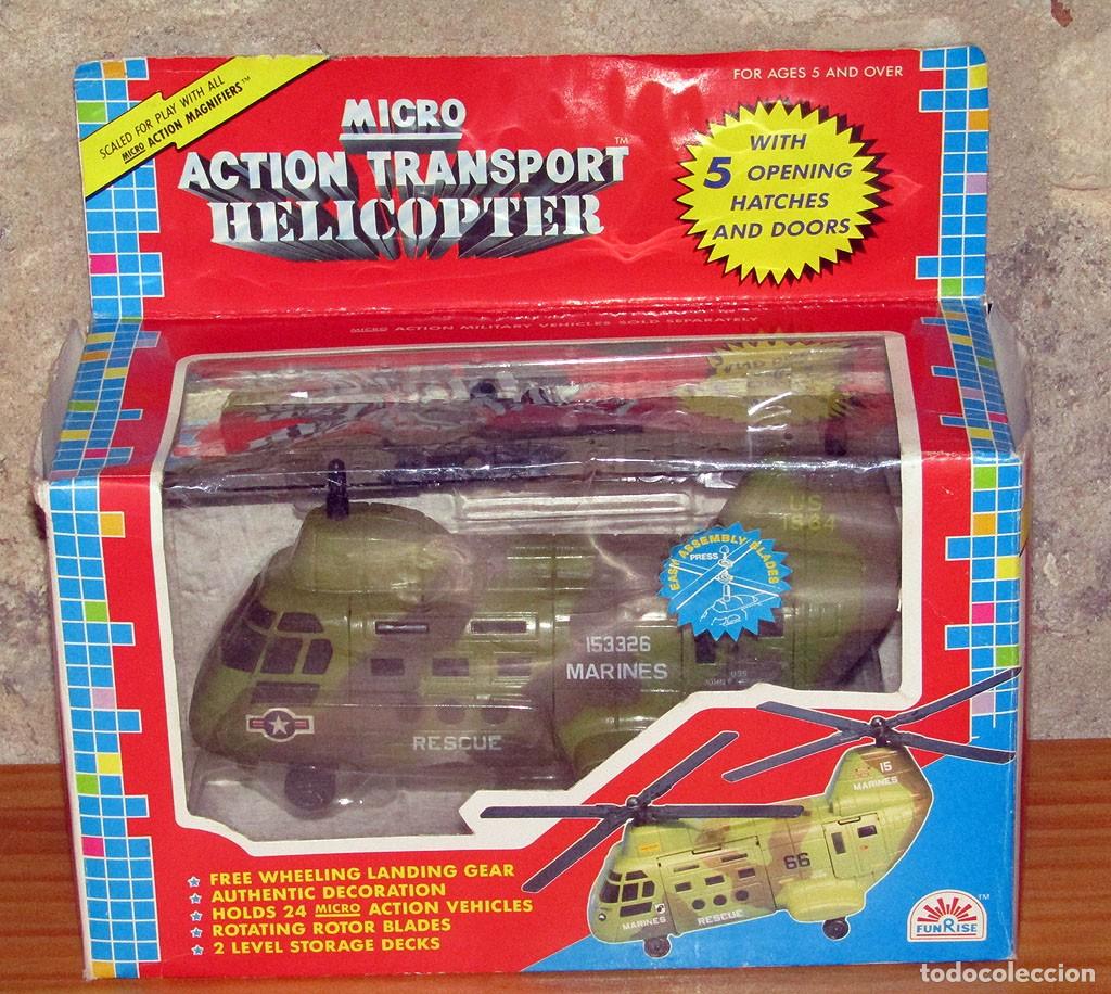 Juguetes antiguos y juegos de colecci&oacute;n: MICRO ACTION TRANSPORT HELICOPTER DE FUNRISE - A&Ntilde;O 1989 - NUEVO Y EN SU CAJA ORIGINAL