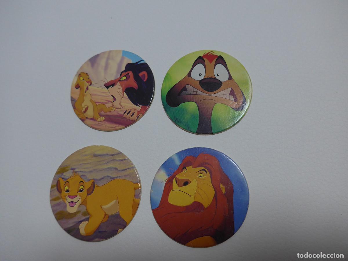 Juguetes antiguos y juegos de colecci&oacute;n: 4 TAZOS DEL REY LEON DISNEY DE PANINI