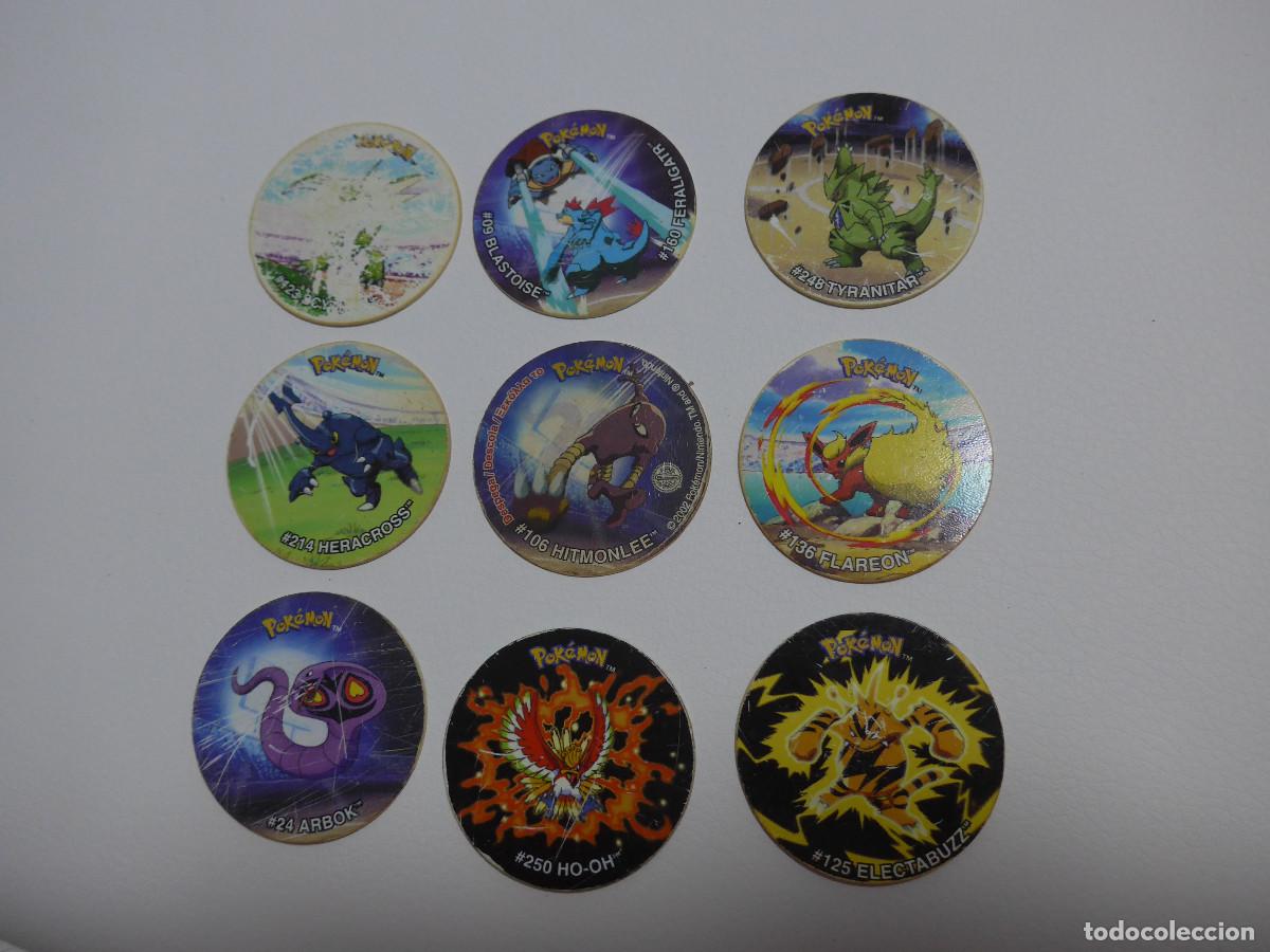 Juguetes antiguos y juegos de colecci&oacute;n: 9 POKEMON TAZOS LEAGUE DE NINTENDO MATUTANO