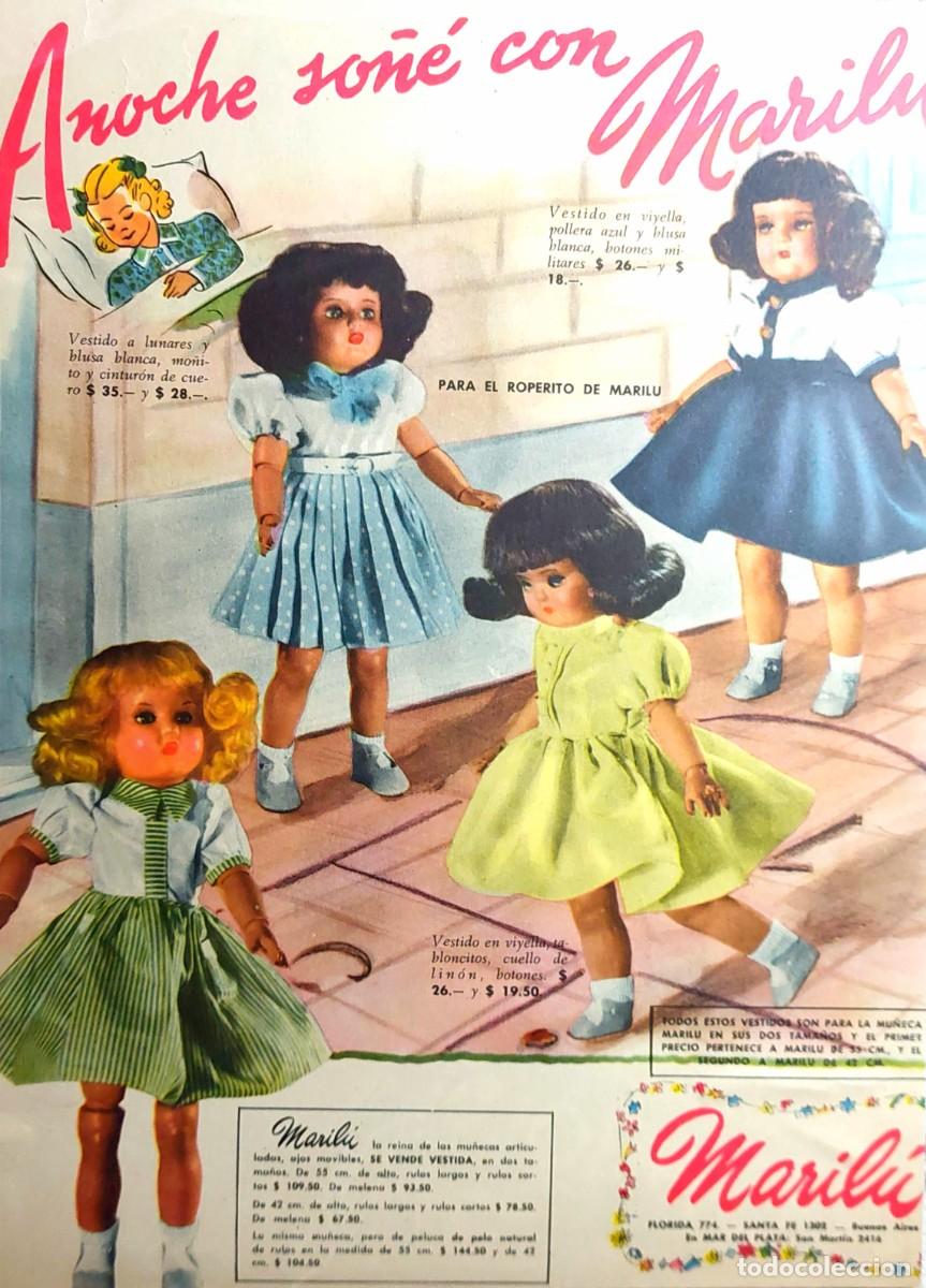 Juguetes antiguos y juegos de colecci&oacute;n: ANTIGUO LOTE DE 2 LAMINAS DE VESTIDOS DE MU&Ntilde;ECAS ( MARILU ) DECADA DE LOS 40