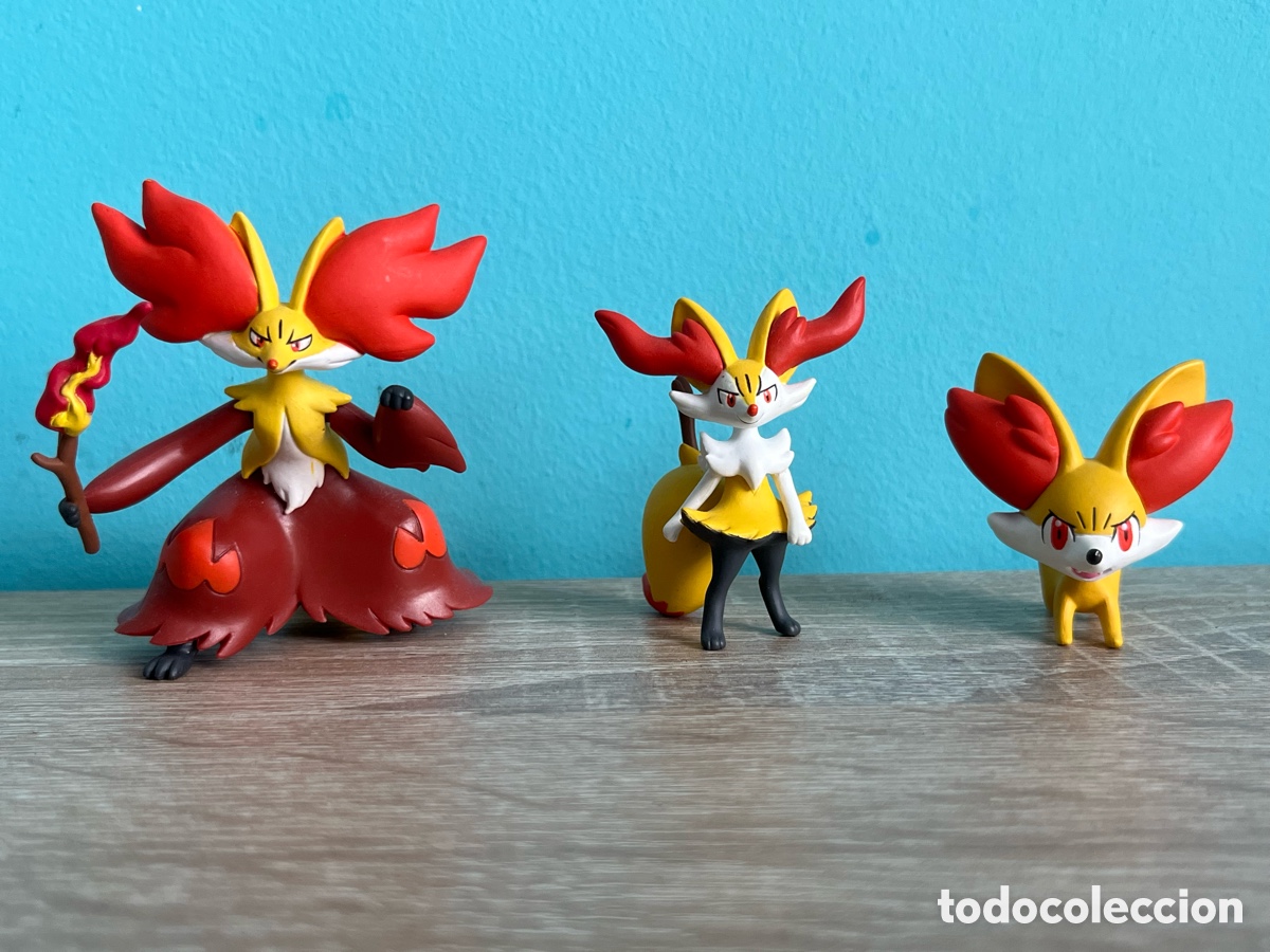 Juguetes antiguos y juegos de colecci&oacute;n: Figuras Pokemon Delphox/Braixen/Fennekin