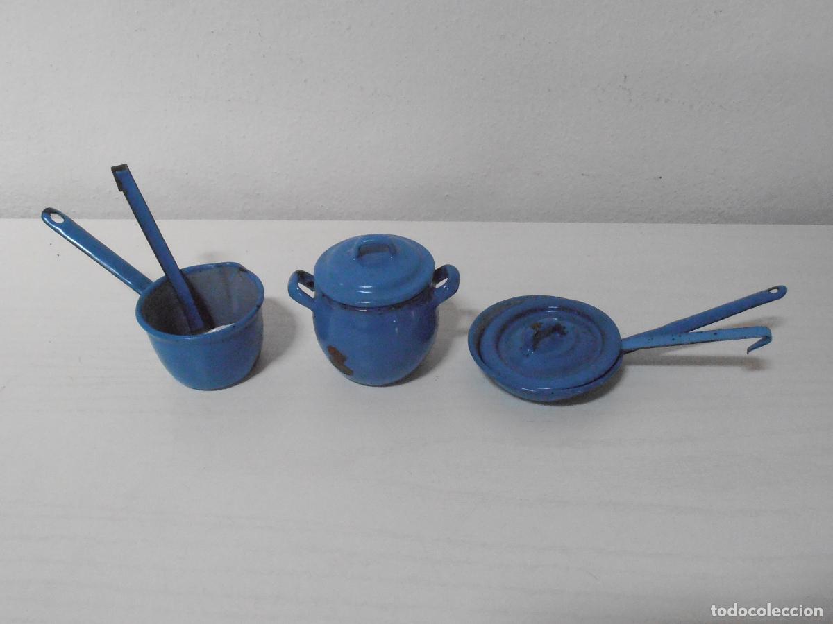 Juguetes antiguos y juegos de colecci&oacute;n: LOTE CACHARRITOS DE COCINA JUGUETE, CAZO, CAZUELA, SARTEN, V-2, A&Ntilde;OS 70