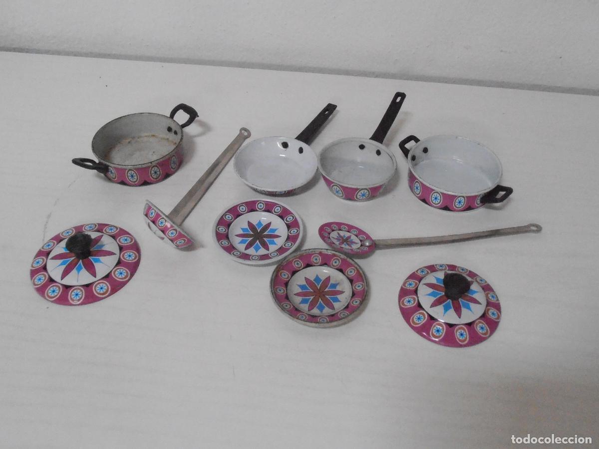 Juguetes antiguos y juegos de colecci&oacute;n: LOTE CACHARRITOS DE COCINA JUGUETE, SARTENES, CAZUELAS, ESPUMADERA, V-3, A&Ntilde;OS 70