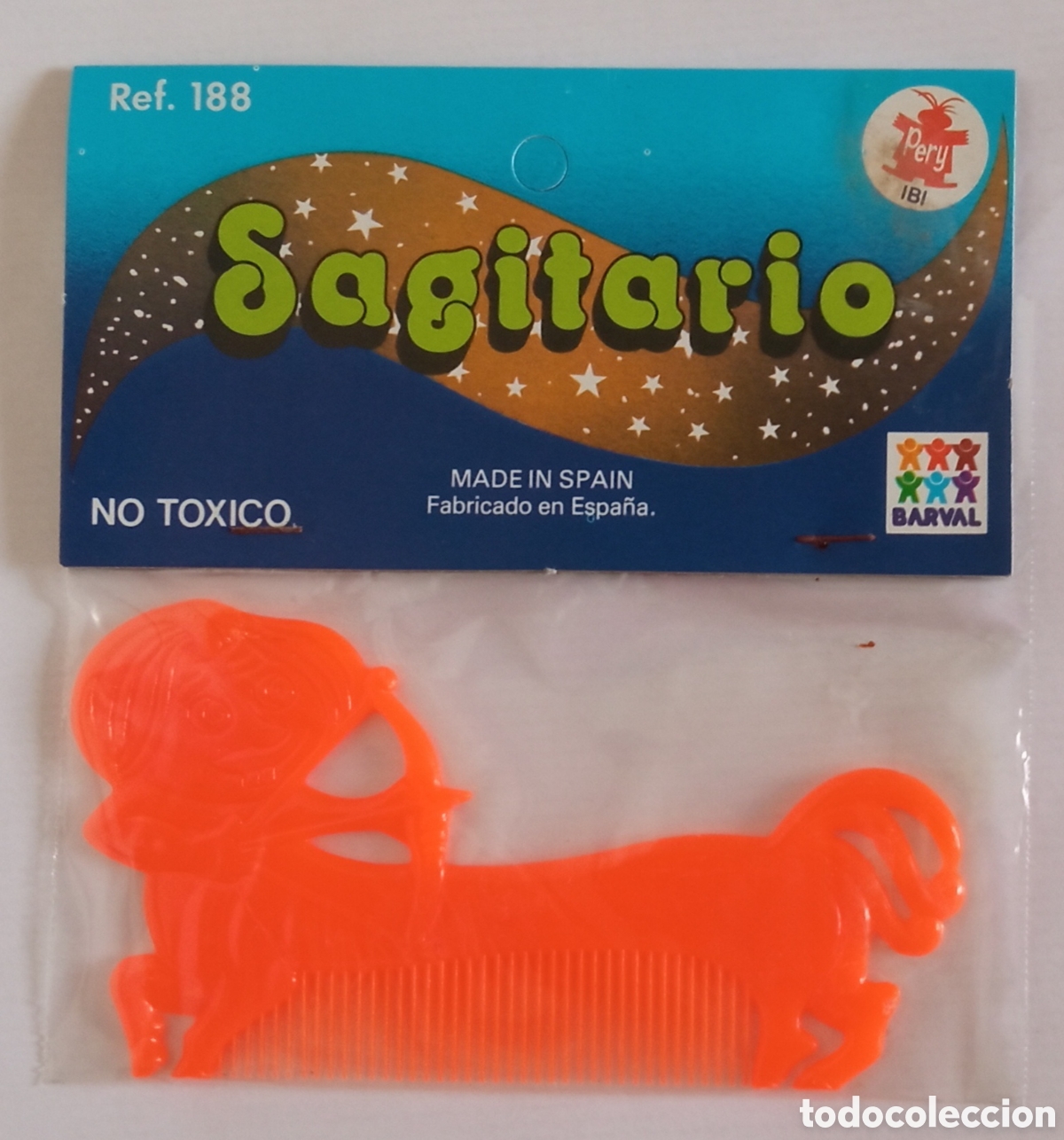 Juguetes antiguos y juegos de colecci&oacute;n: PEINE HOR&Oacute;SCOPO / ZODIACO SAGITARIO.ZODIAQUITOS PERY 70'S.BOLSA PESTA&Ntilde;A SIN ABRIR.