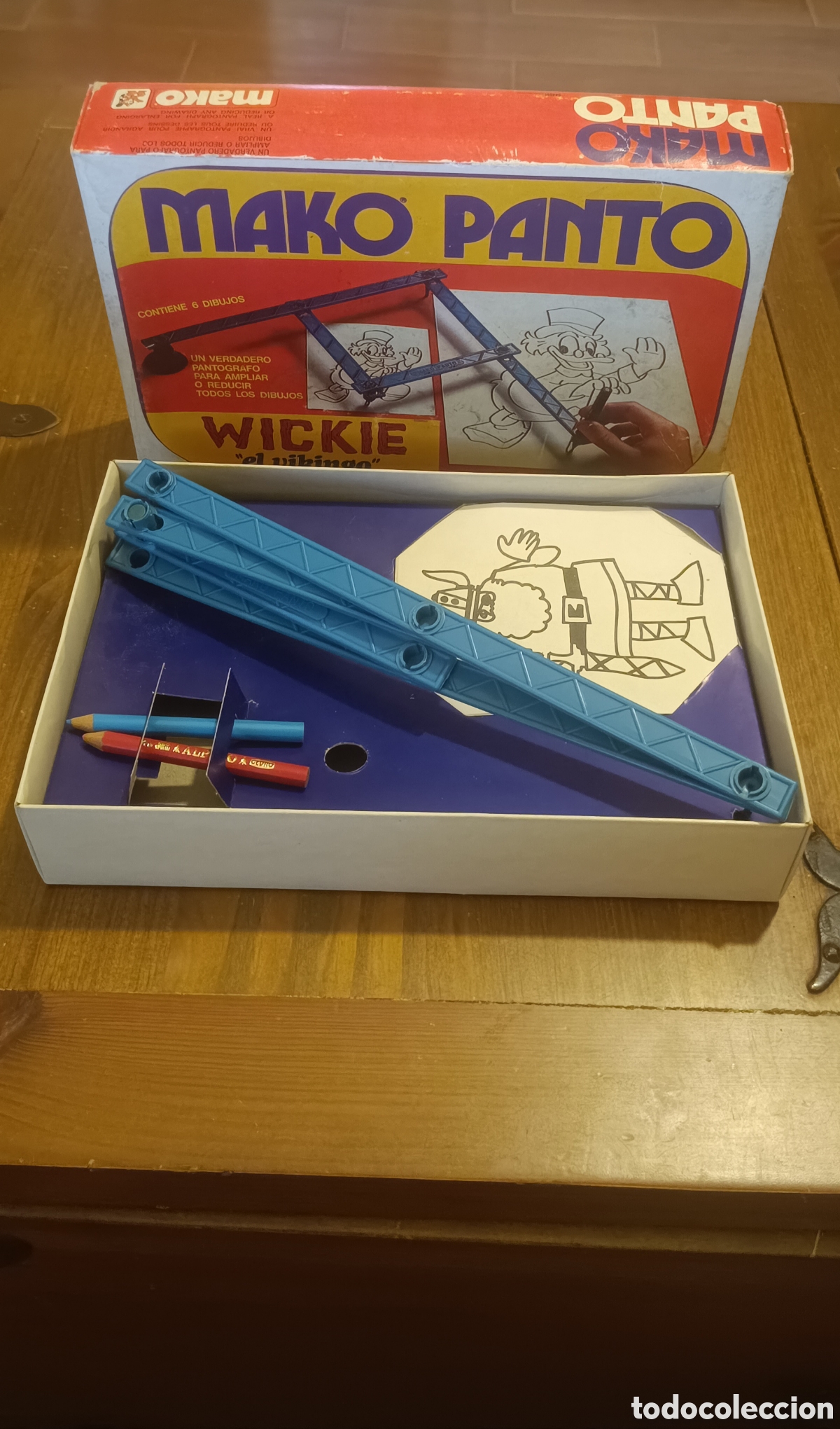 Juguetes antiguos y juegos de colecci&oacute;n: Pant&oacute;grafo Mako Panto Vickie el Vikingo juguete a&ntilde;os 80