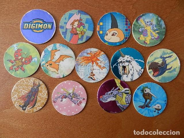 Juguetes antiguos y juegos de colecci&oacute;n: Lote 13 tazos DIGIMON DIGITAL MONSTERS TAZO CROMO a&ntilde;o 2000