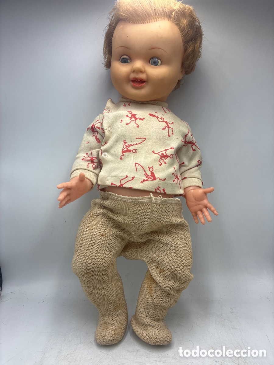 Juguetes antiguos y juegos de colecci&oacute;n: Mu&ntilde;eco antiguo de ojos durmientes.