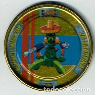 Juguetes antiguos y juegos de colecci&oacute;n: COLECCI&Oacute;N TAZOS PANRICO BOLLYCAO MEDABOTS METAL RAPPERS SERIE ORO TAZO CAPS POGS 38 SABOTINA