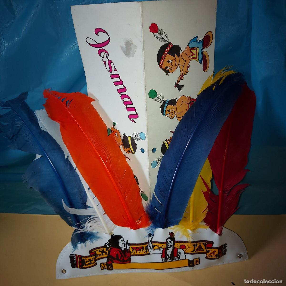 Juguetes antiguos y juegos de colecci&oacute;n: Disfraz plumas de indio. Marca Josman, A&Ntilde;OS 70 / NUEVO