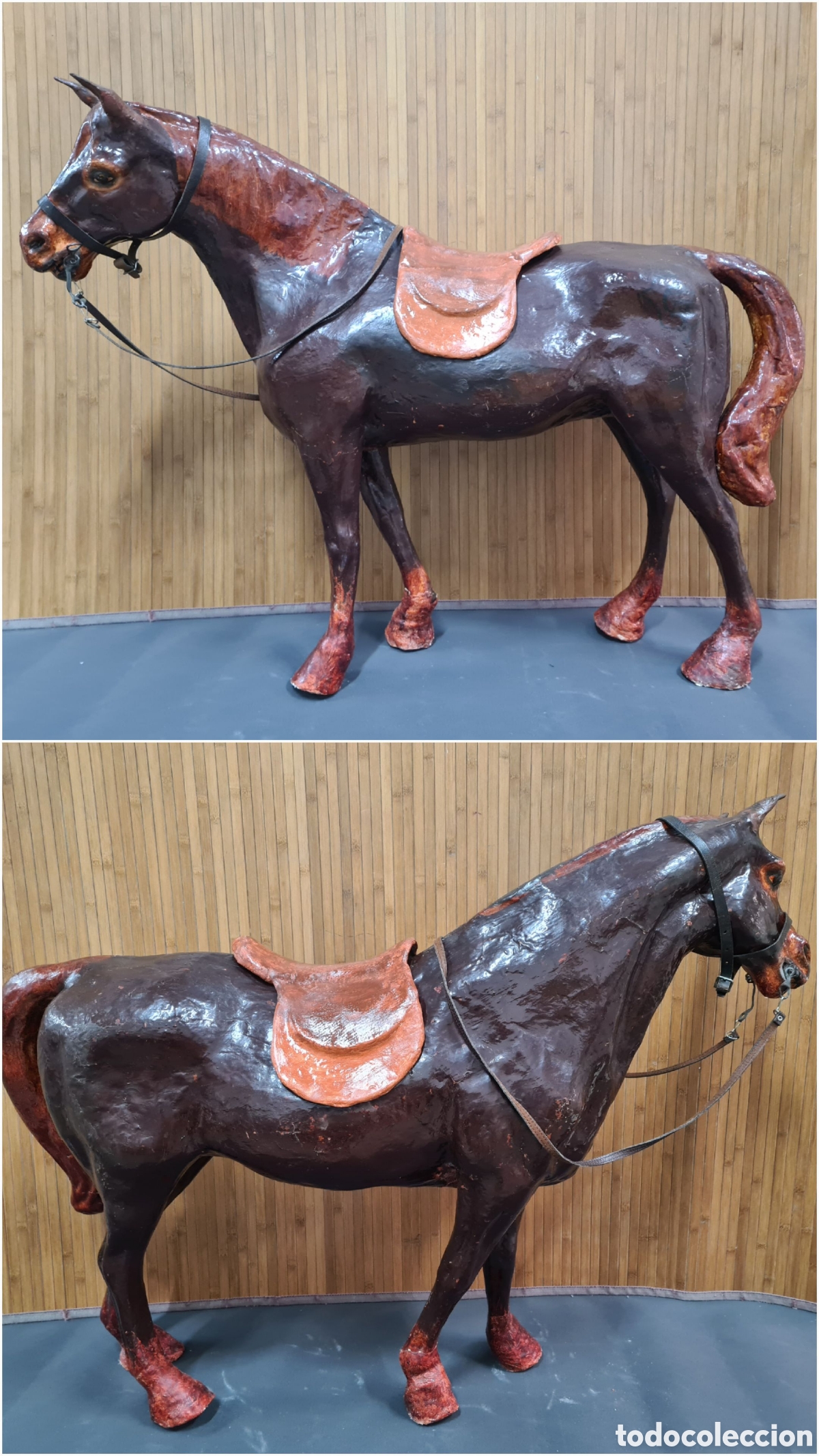 Juguetes antiguos y juegos de colecci&oacute;n: CABALLO CABALLITO DE CARTON PIEDRA - CON DIPLOMA DEL AUTOR ESCUELA BELLAS ARTES DE VALLADOLID 1891