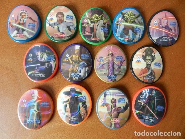 Juguetes antiguos y juegos de colecci&oacute;n: Lote 13 Blix Tazos de Star Wars The Clone Wars de Matutano guerra galaxias