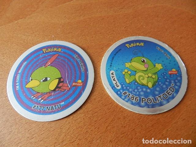 Juguetes antiguos y juegos de colecci&oacute;n: Lote 2 Gigan tazo 4 Plata 177 Natu 178 Xatu 186 Politoed