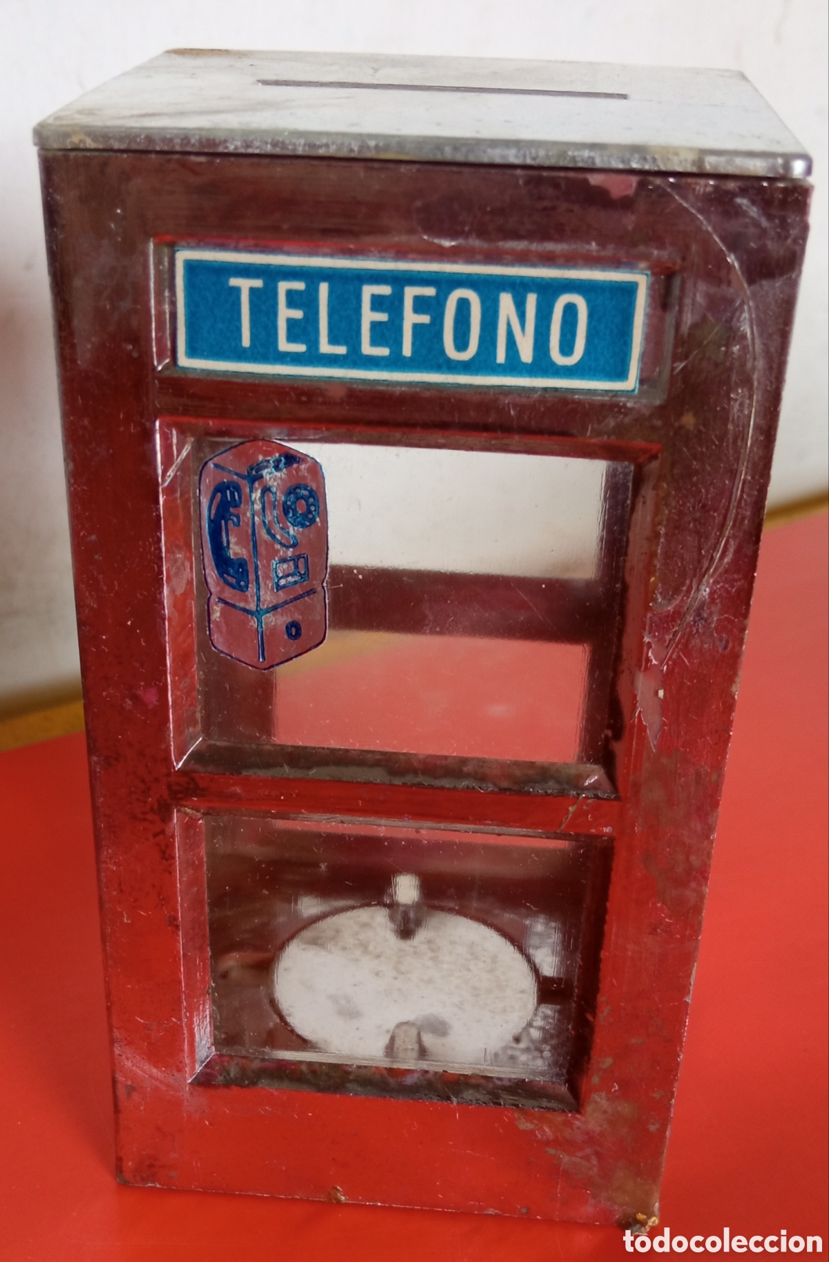Juguetes antiguos y juegos de colecci&oacute;n: HUCHA CABINA TELEF&Oacute;NICA.BOTOPLASTIC - VILPA 70'S.SIN USO.
