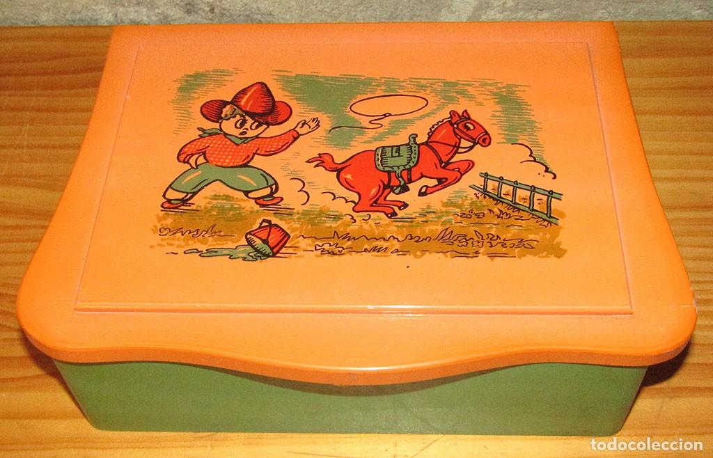 Juguetes antiguos y juegos de colecci&oacute;n: ANTIGUA CAJA JOYERO CON MOTIVOS OESTE AMERICANO - MADERA - A&Ntilde;OS 60/70 - NUEVO