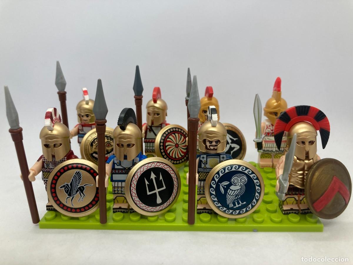 Juguetes antiguos y juegos de colecci&oacute;n: Minifiguras hoplitas griegos