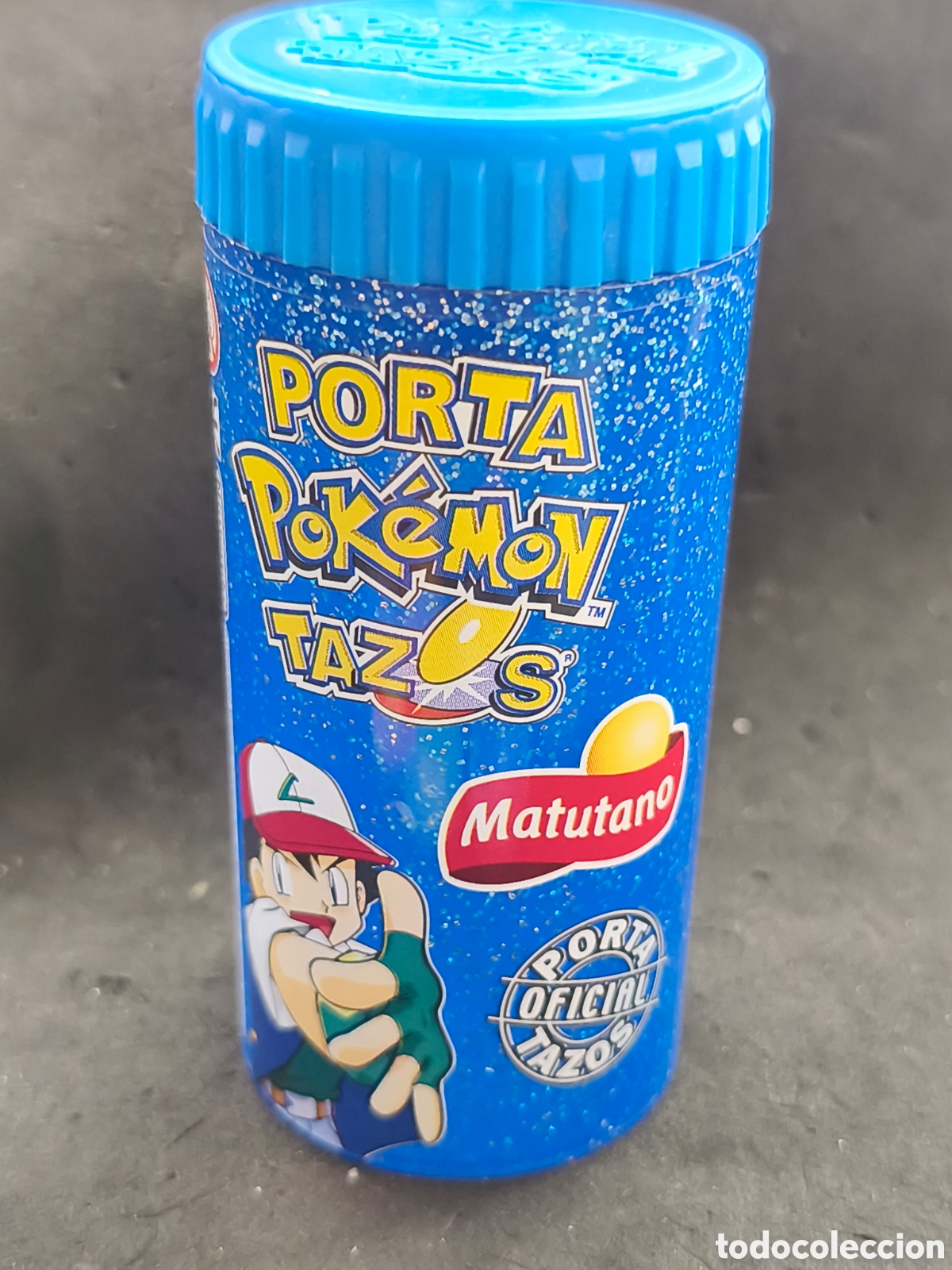 Antique Toys and Collectible Games: TAZO POKEMON --PORTA TAZOS OFICIAL AZUL- MATUTANO - ESPA&Ntilde;A -- Portatazos