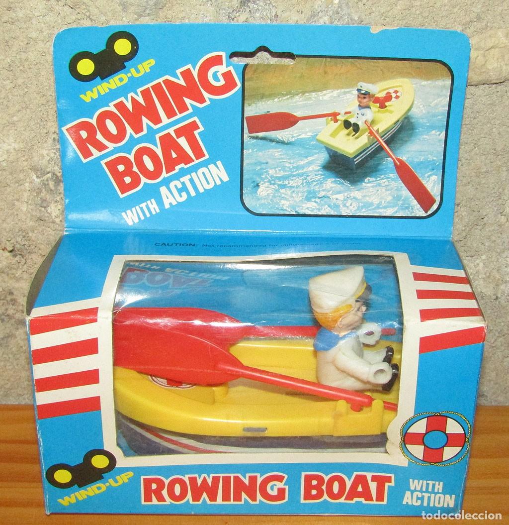 Juguetes antiguos y juegos de colecci&oacute;n: WIND-UP ROWING BOAT - BOTE DE REMOS A CUERDA - NUEVO Y EN SU CAJA - HONG KONG, A&Ntilde;OS 80