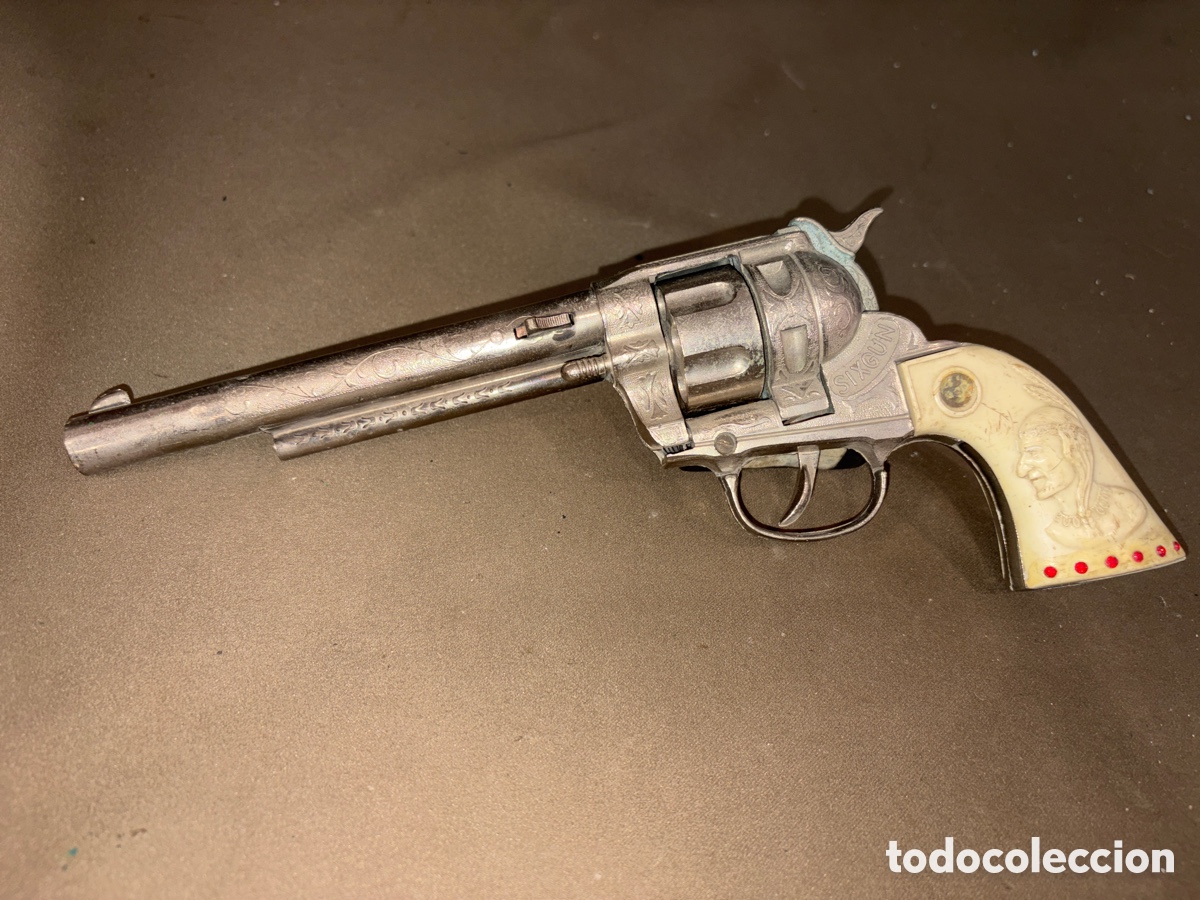 Juguetes antiguos y juegos de colecci&oacute;n: Antigua pistola de juguete SIXGUN*MUY RARA*funciona*VER FOTOS