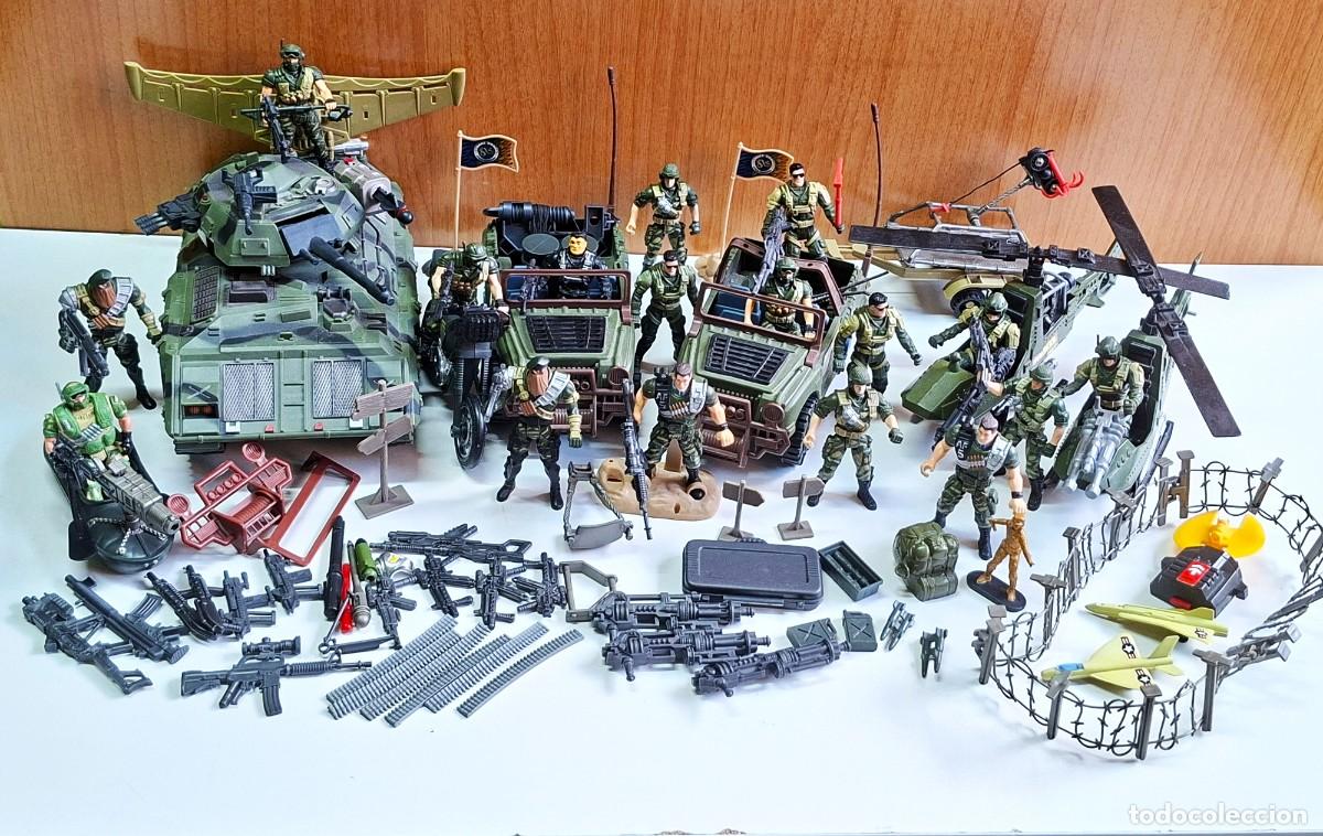 Brinquedos antigos e Jogos de cole&ccedil;&atilde;o: GRAN LOTE MILITAR: HELICOPTERO,COCHES,SOLDADOS Y ACCESORIOS